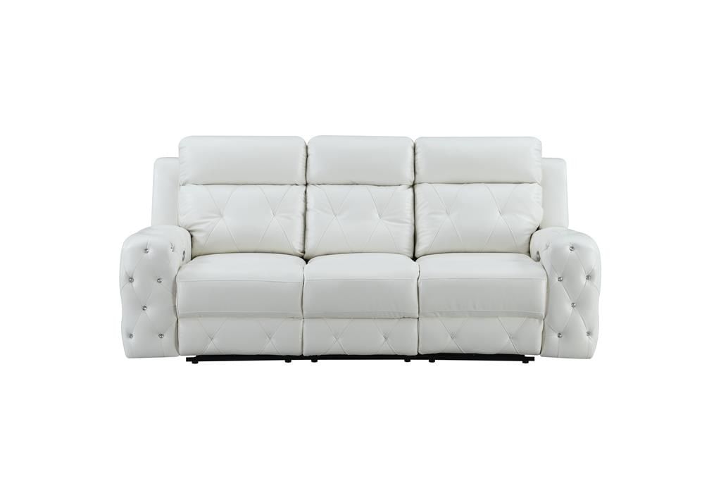 Lindy White Power Reclining Sofa