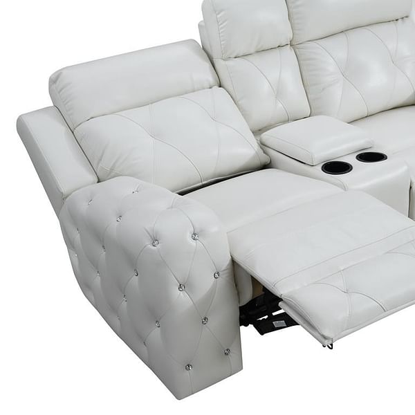 Lindy White Power Reclining Loveseat