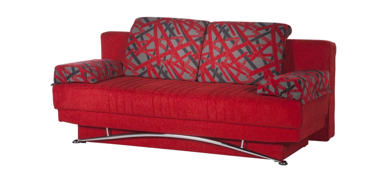 Living Room Sofa Beds Fantasy Red Sofa Bed in Fabric at iStyle