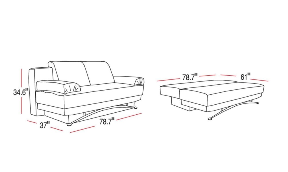 Fantasy Red Sofa Bed in Fabric