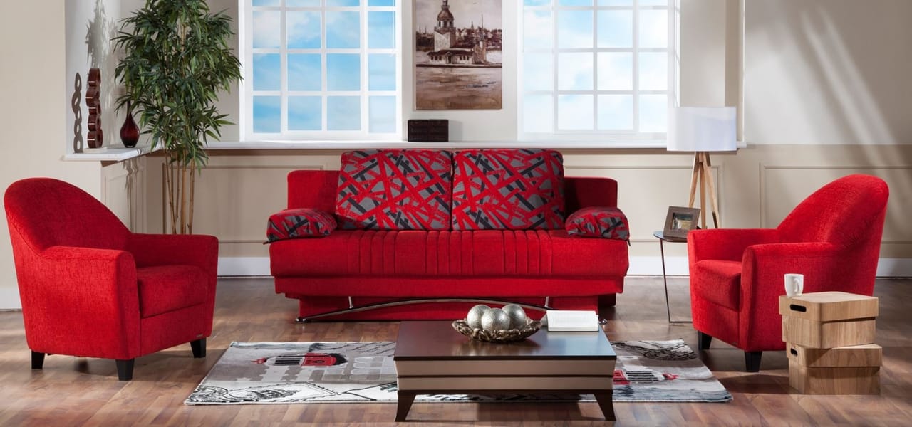 Fantasy Red Sofa Bed in Fabric