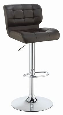 Berry Upholstered Adjustable Bar Stool Chrome and Brown
