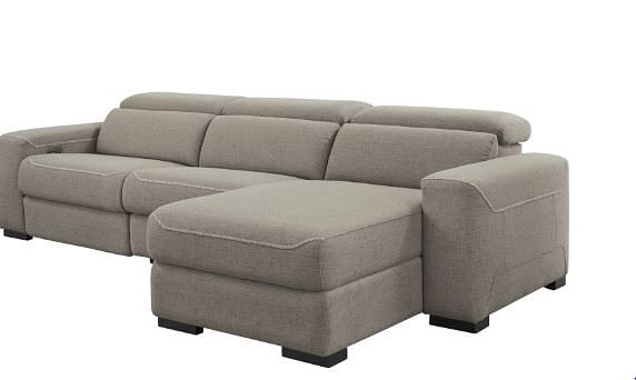 Ashley Furniture - Mabton 3pc Power fabric sectional Right Chaise