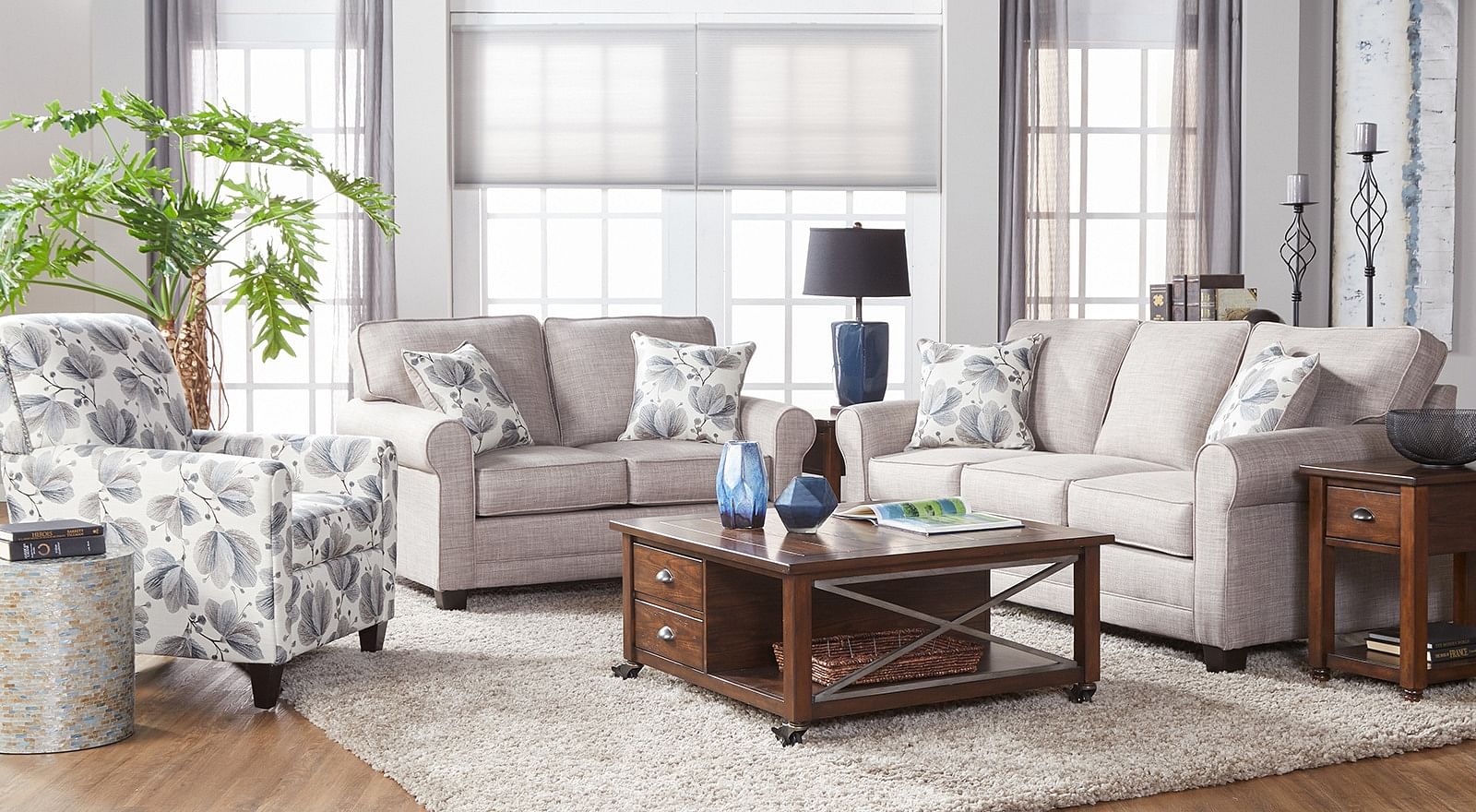 Camellia Sofa and Loveseat Set