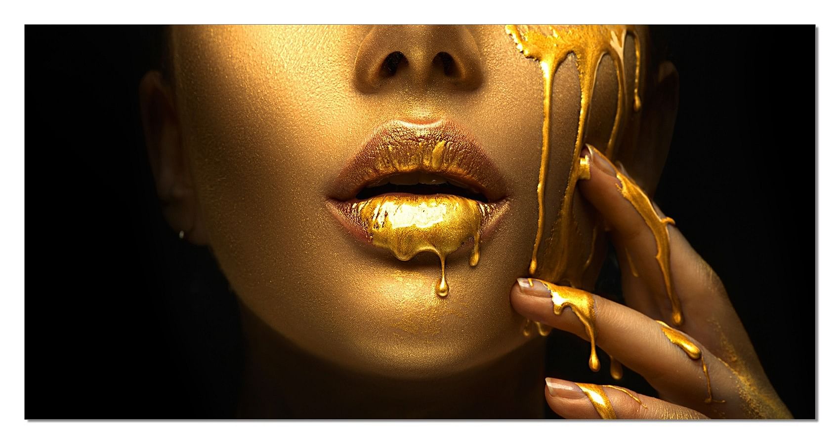 GOLD LIPS 94&quot; WIDE ARTWORK
