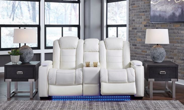 Midnight Power Reclining Loveseat in White