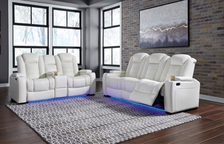 Midnight Power Recliner Sofa in White