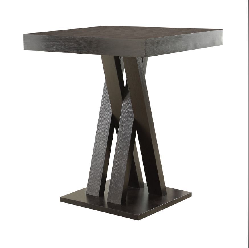 ARAGON Double X-Shaped Base Square Bar Table in Ca...