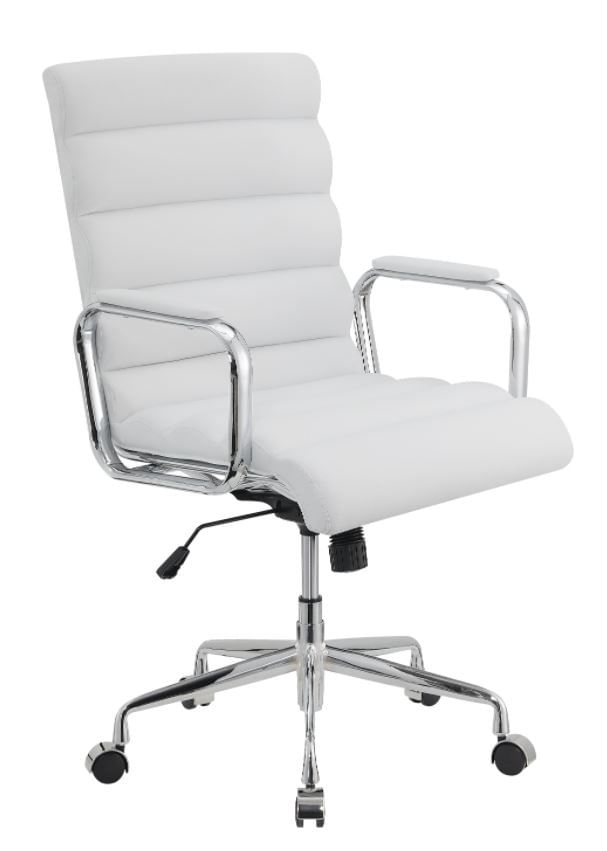 Aurora Tufted Office Chair White And Chrome