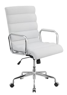 Aurora Tufted Office Chair White And Chrome