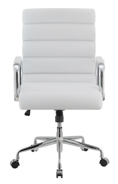 Aurora Tufted Office Chair White And Chrome