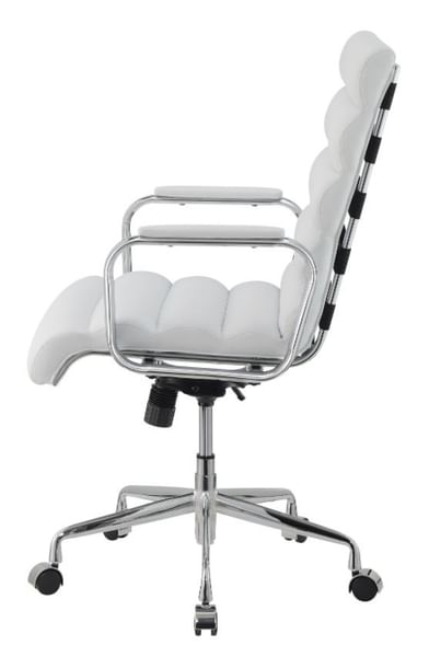 Aurora Tufted Office Chair White And Chrome