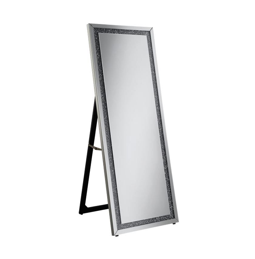 Kendall Rectangular Cheval Floor Mirror in  Silver Color