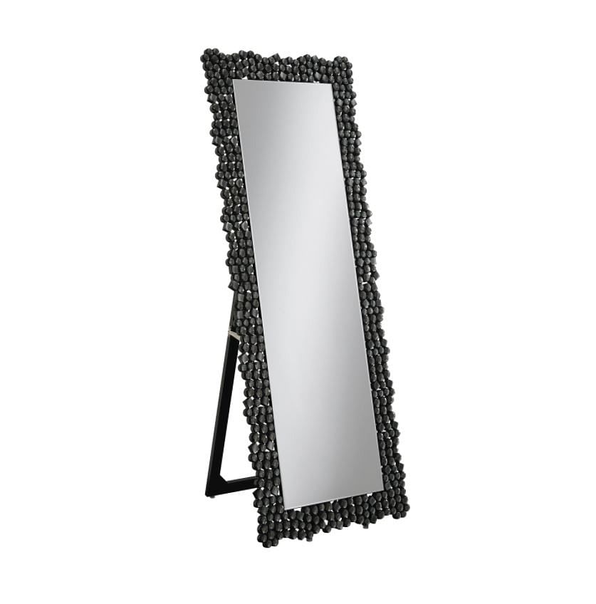 Troy Textural Frame Cheval Floor Mirror In Silver...
