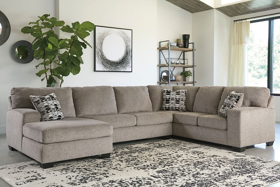 Ashley Furniture - Naples beige 3-Piece beige Sectional