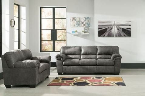 Ashley Furniture - FABIAN  SLATE FABRIC SOFA AND LOVE SEAT SET