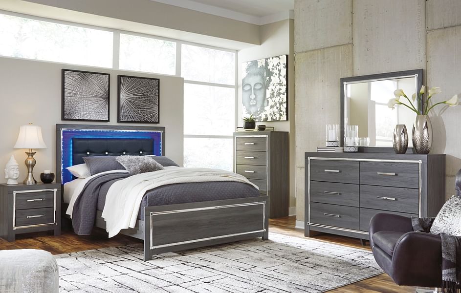 Ashley Furniture - Charlotte Queen Bedroom Set - Q-Bed with storage Dresser  Mirror
