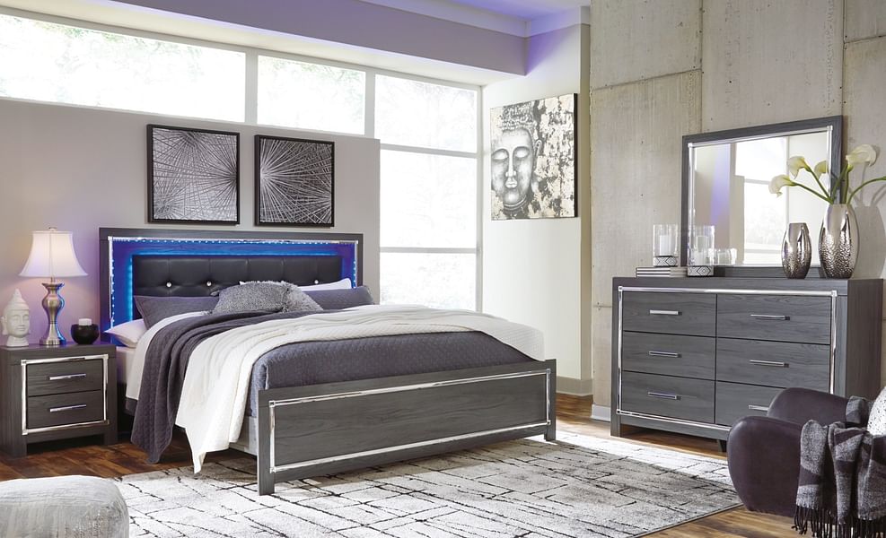 Ashley Furniture - Charlotte Queen Bedroom Set - Q-Bed with storage Dresser  Mirror