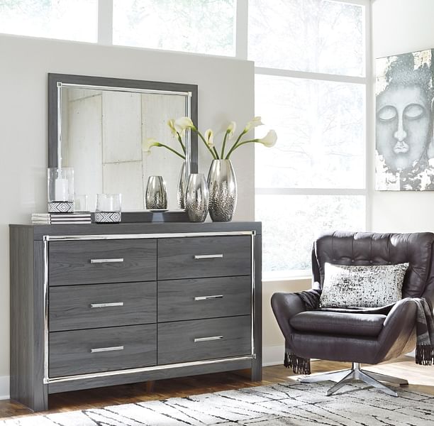 Ashley Furniture - Charlotte Queen Bedroom Set - Q-Bed with storage Dresser  Mirror