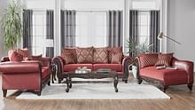 Cleopatra Living Room Set 3 pc Sofa, Loveseat and Chaise