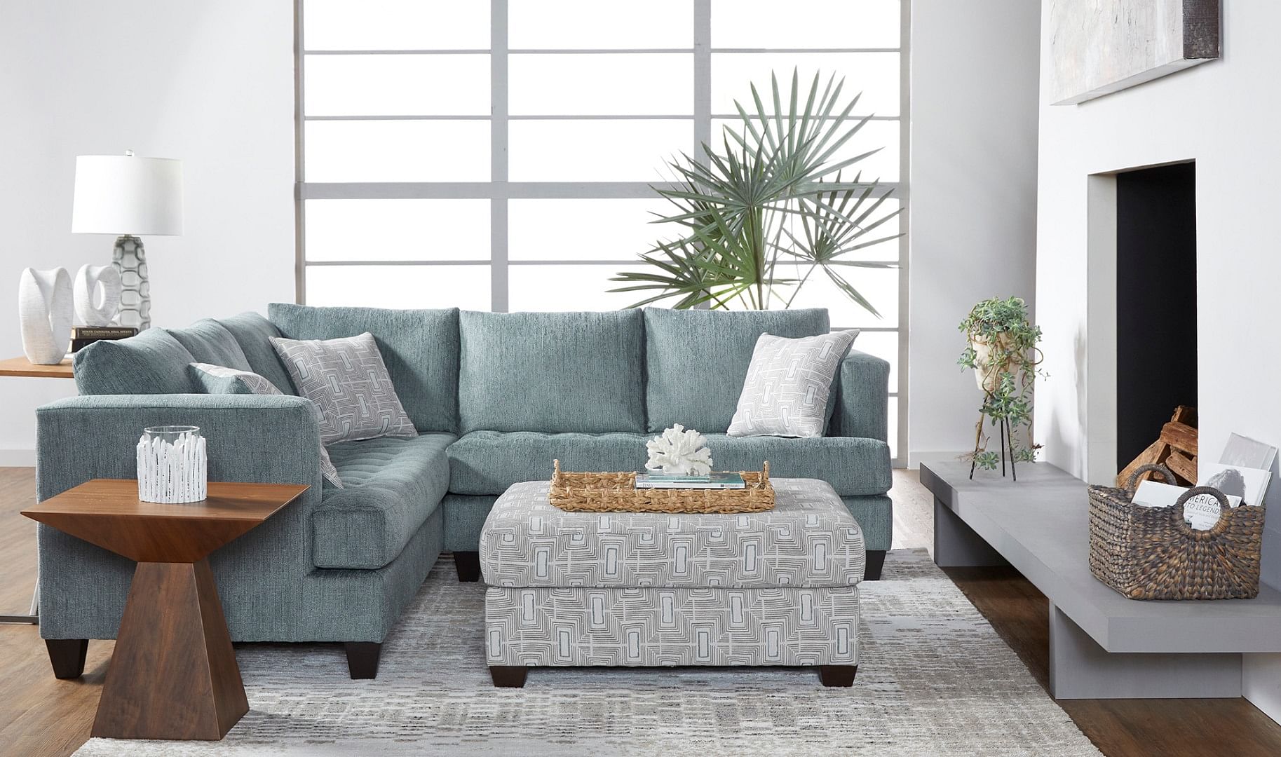 Phoenix 2 pc Fabric Sectional - Clearance