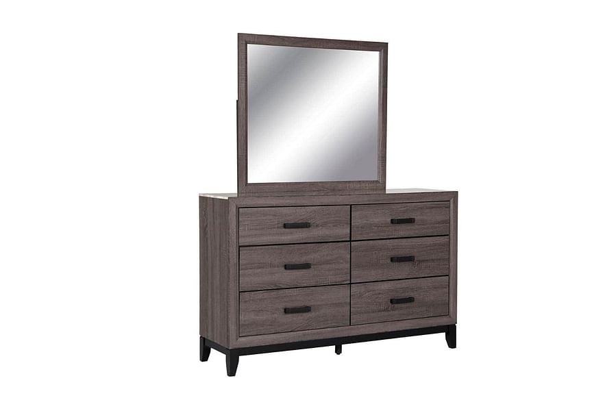 Laura King Bed with attached Storage Dresser 