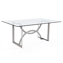 Brooks Dining Table with Crackled Glass Top