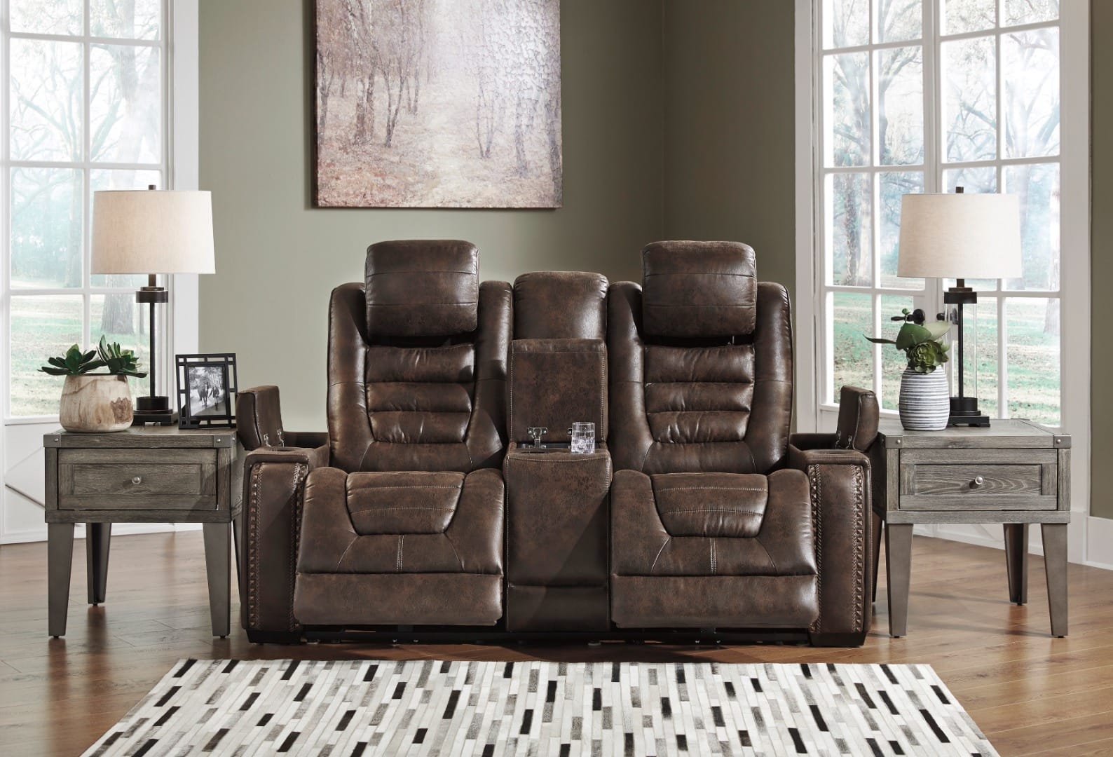 Ashley Furniture - Bark Power Reclining Loveseat