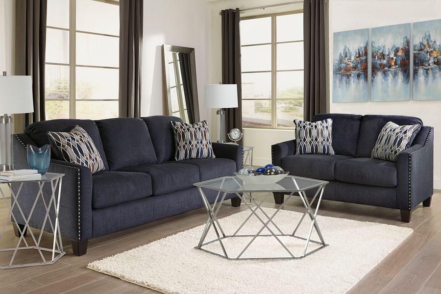 ashley furniture blue living room sets