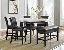 MARANA DINING 5PC MARBLE TOP TABLE AND 4 CHAIRS
