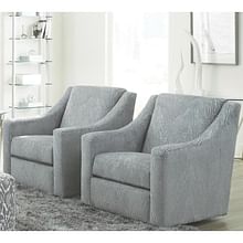 Lamar Swivel Sofa Chair in Shark Blue