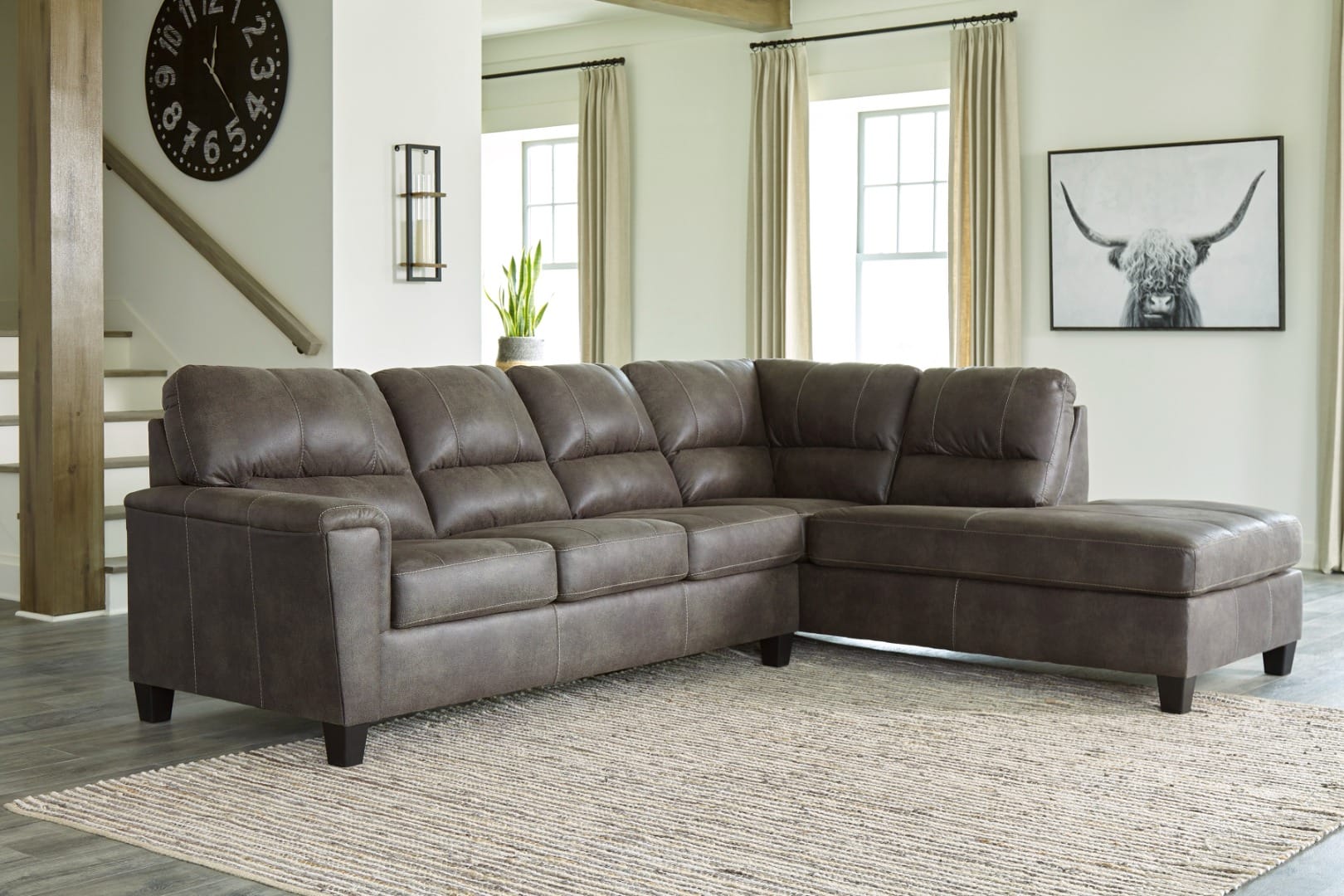 Living Room Sectionals Ashley Furniture Navi Sofa with RAF Chaise at