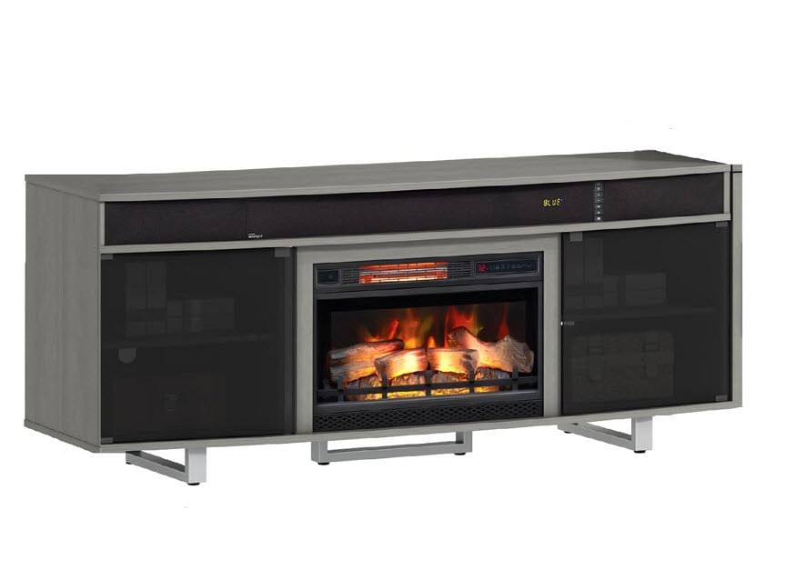 MP-LITE TV STAND WITH FIREPLACE GRAY