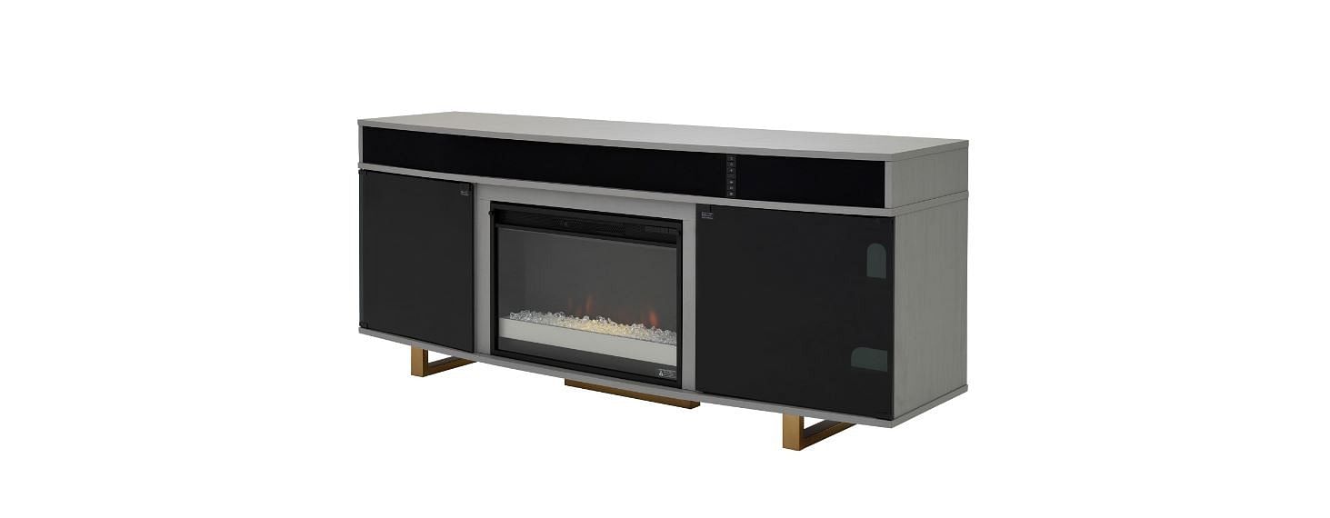 MP-LITE TV STAND WITH FIREPLACE GRAY