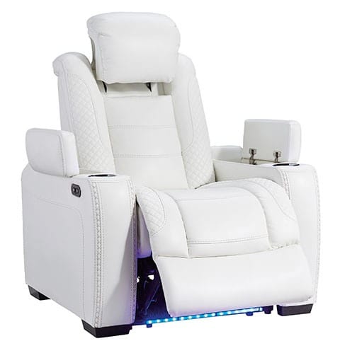 Midnight Power Reclining Chair White