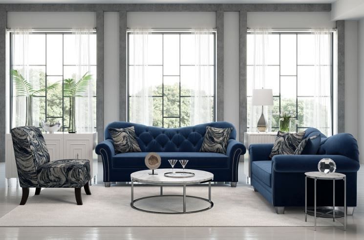 HOLLYWOOD SOFA SND LOVESEAT IN BLUE