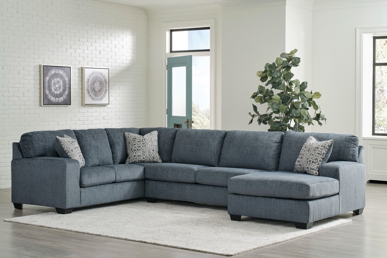 Ballinasloe 3-Piece Sectional in Blue