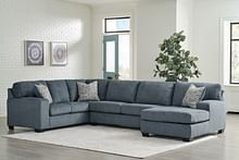 ROBIN 3PC SECTIONAL IN BLUE FABRIC/ BLACK FRIDAY DEAL
