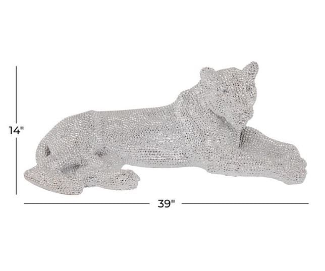 Decor & Pillows Sculptures Silver Crystal Leopard at iStyle Furniture Store