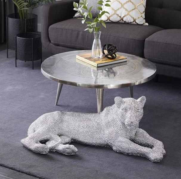 Decor & Pillows Sculptures Silver Crystal Leopard at iStyle Furniture Store
