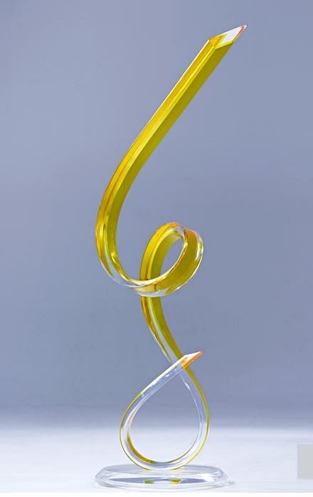 Harmony Acrylic Sculpture in Yellow