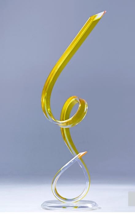 Harmony Acrylic Sculpture in Yellow