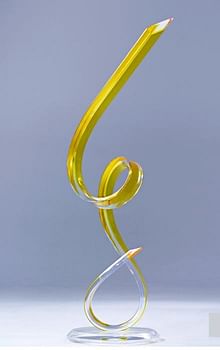 Harmony Acrylic Sculpture in Yellow