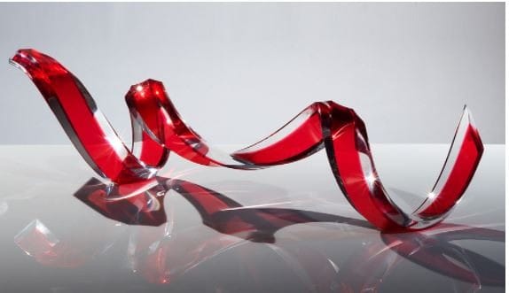 Eclipse Acrylic Sculpture in Red
