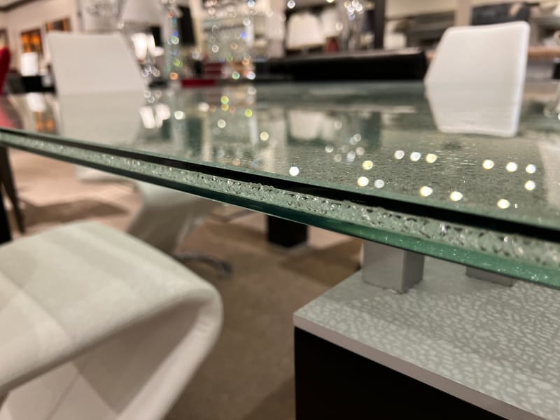 Dining Room Dining Tables Tiffany Crackled Glass Dining Table at iStyle