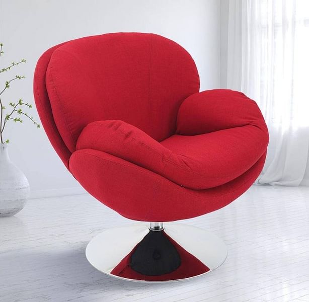 Accent Red Fabric Leisure Chair