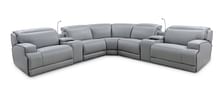 Lava 7-Piece Dual-Power Reclining Sectional in Gray