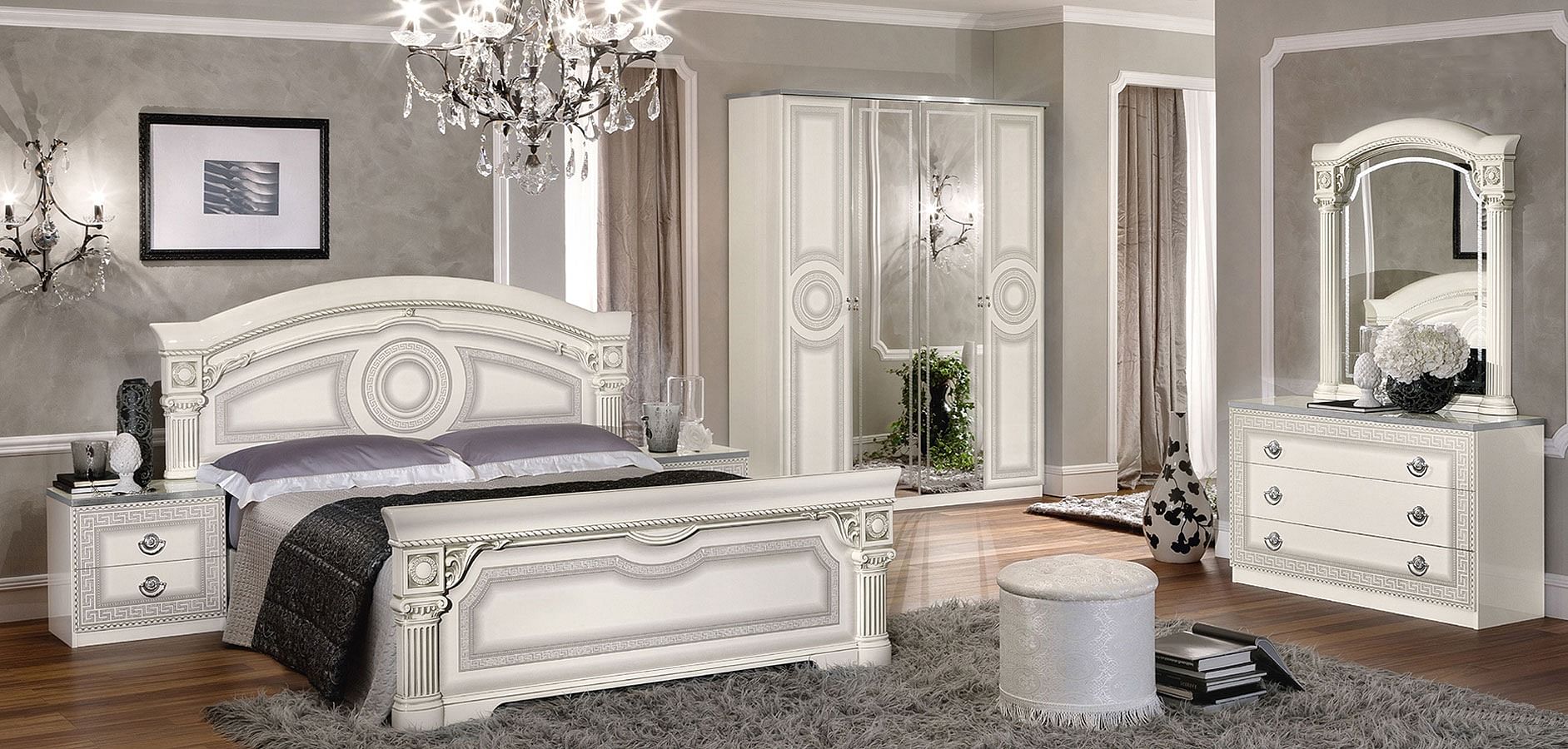Aida White King Bedroom Set