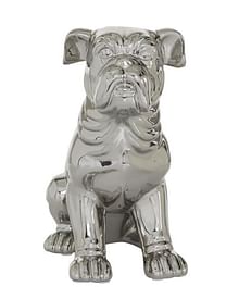 Silver Bulldog Ceramic Sculpture