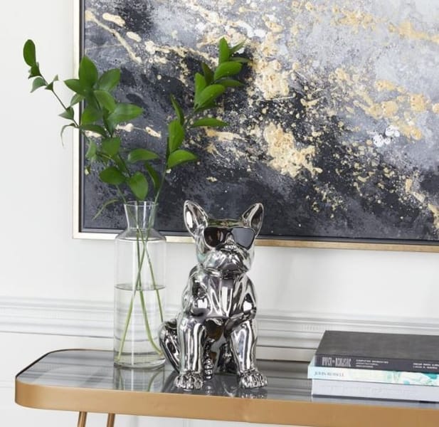 French Bulldog Silver Sculpture